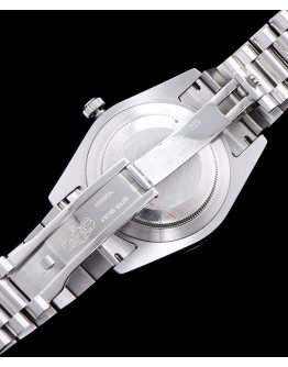 Rolex Men s Stainless Steel Watch With Diamond White