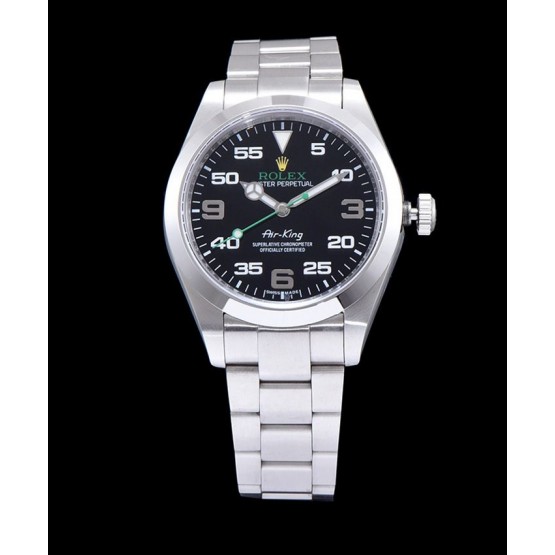 Rolex Stailess Air king Watch Black