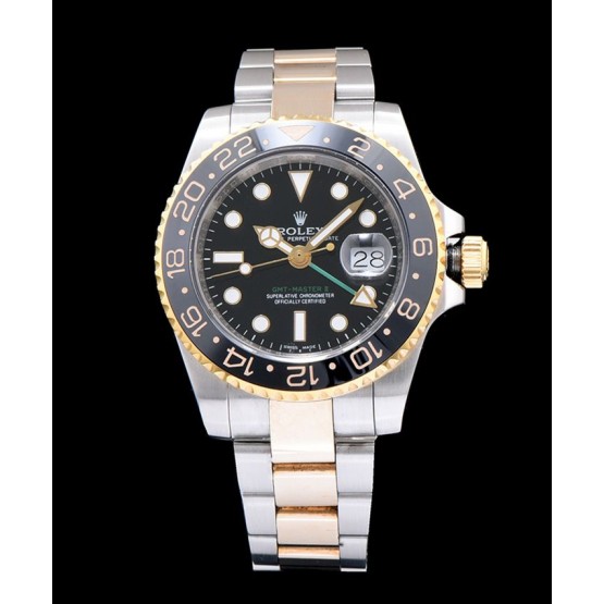 Rolex GMT Master Black Bezel Watches Golden