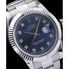 Rolex Men s Stainless Steel Mid size Datejust Watches Blue