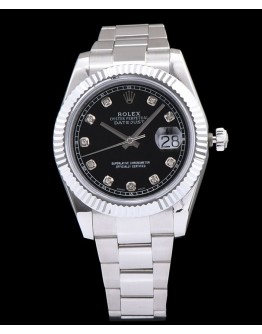 Rolex Men s Stainless Steel Mid size Datejust Watches Silver