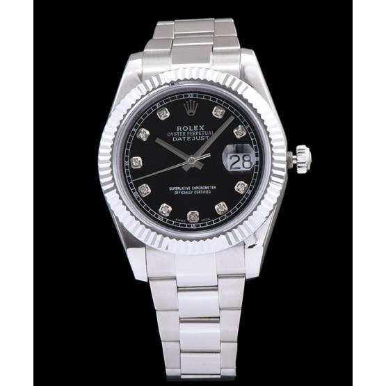 Rolex Men s Stainless Steel Mid size Datejust Watches Silver
